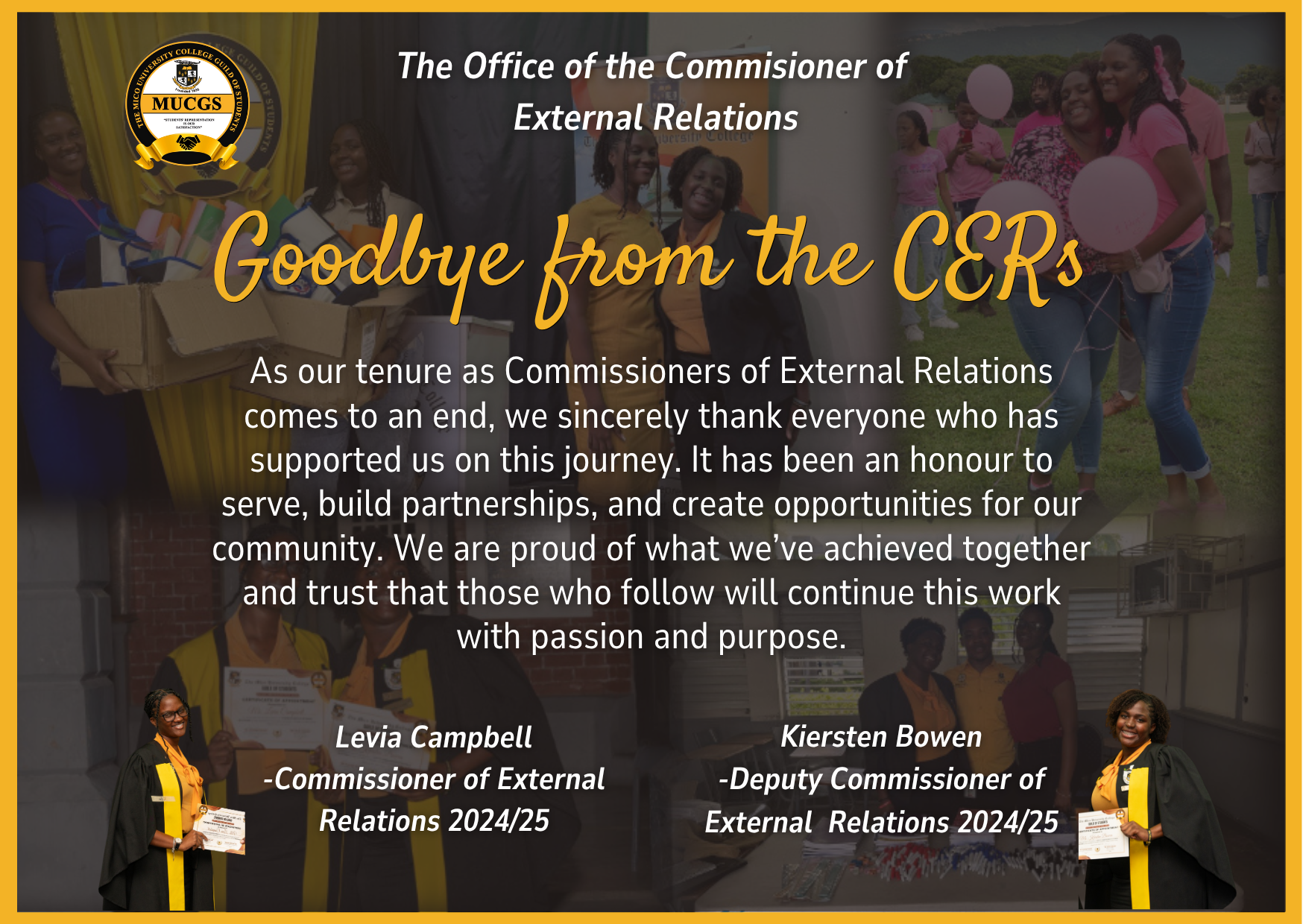 Emotional Farewell from the Guild’s Commissioners of External Relations