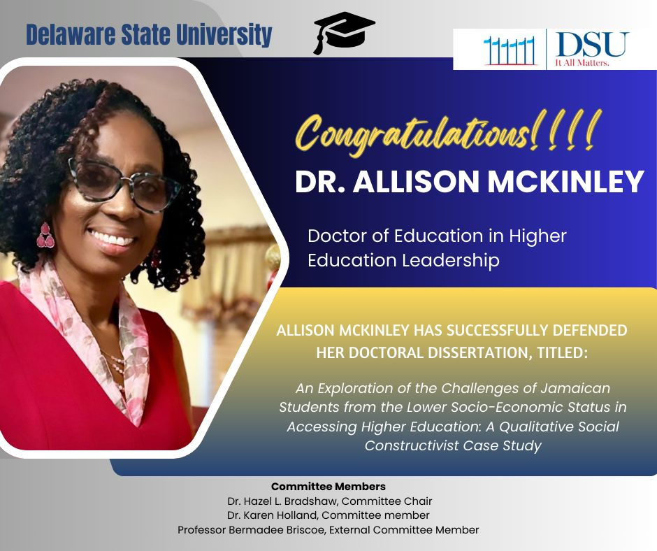 Mico Hails Dr. Allison McKinley’s Great Doctorate Achievement